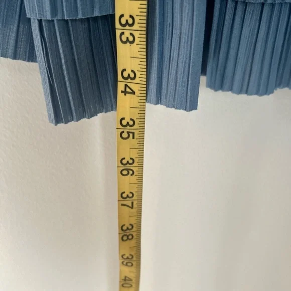 Free People Slate Blue Pleated Mini Dress - Picture 15 of 15